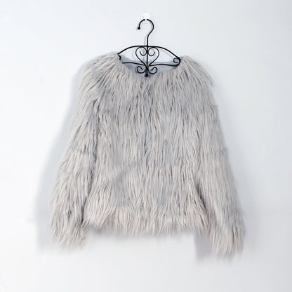 Kunstpelzjacke Damen Flauschig Lässig Oversized