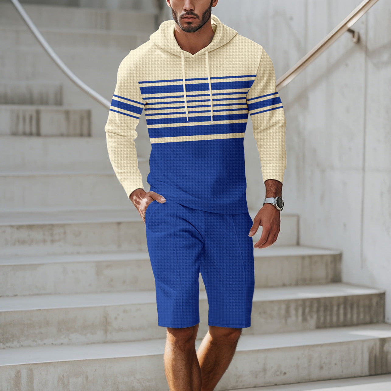 Herren Kapuzenshirt Sportlich Modern Mit Struktur