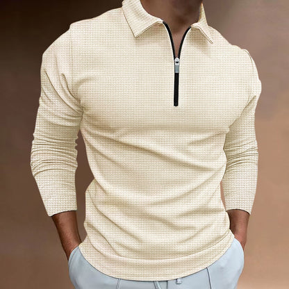 Herren Sportpolohemd Langarm mit Reißverschluss Modern - BerlinGlamour