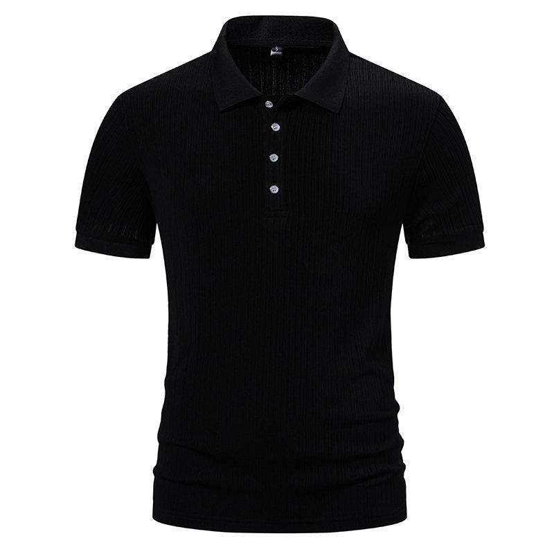 Herren Polohemd Kurzarm Modern Strukturiert Hochwertig