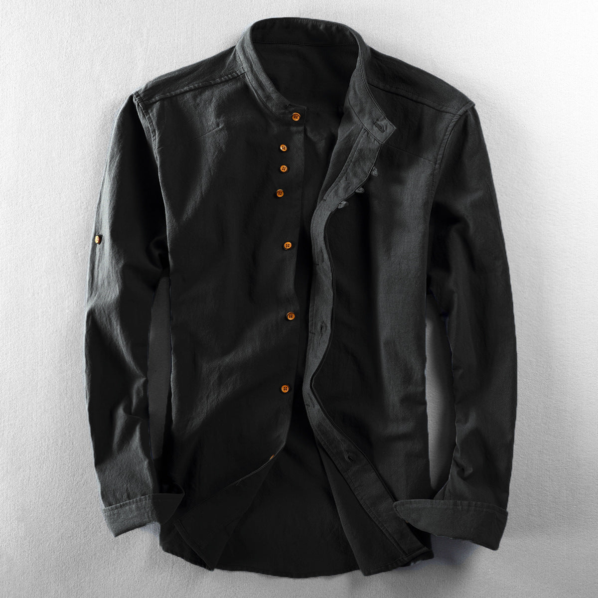 Herrenhemd Slim Fit Stehkragen Modern