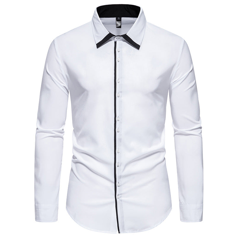 Herren Hemd Modern Kontrastkragen Elegantes Design