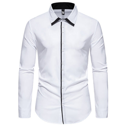Herren Hemd Modern Kontrastkragen Elegantes Design