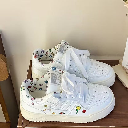 Damen Sneaker Sportlich Floralmuster Trendy