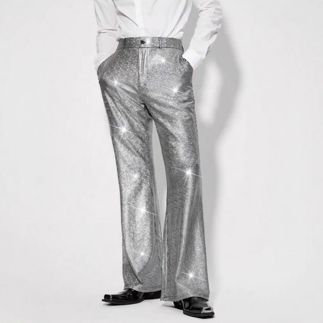 Herren Partypants Glitzernd Elegant Schwarze Gala Hose