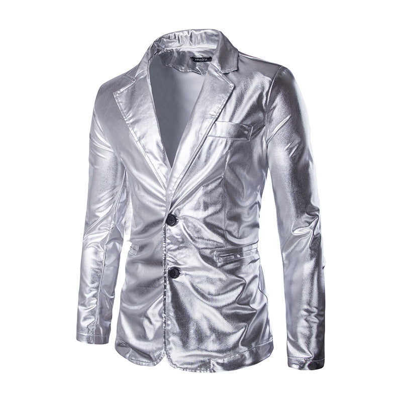 Eleganter Herren Blazer Satin Schwarz Modern