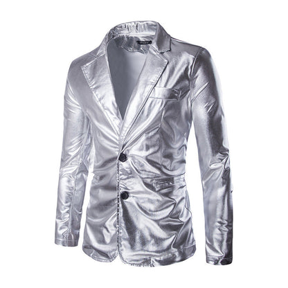 Eleganter Herren Blazer Satin Schwarz Modern