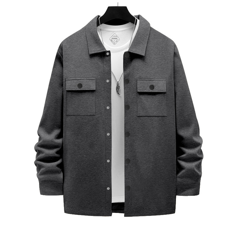 Herren Hemdjacke Modern mit Taschen Komfortable Schnitt