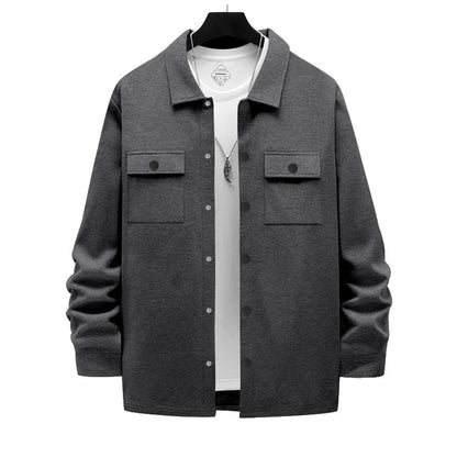 Herren Hemdjacke Modern mit Taschen Komfortable Schnitt