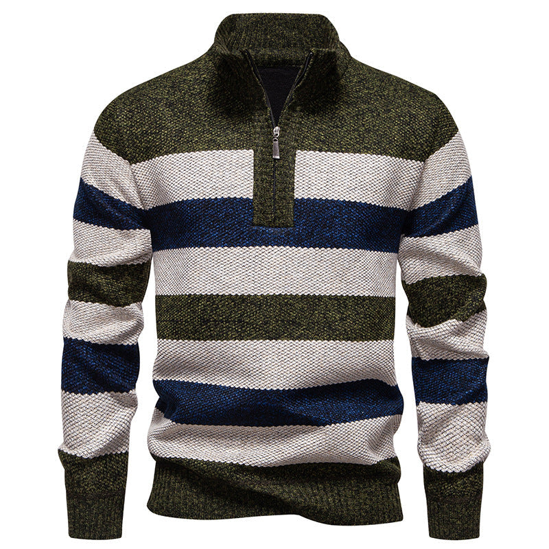 Herren Strickpullover Modern mit Kontraststreifen