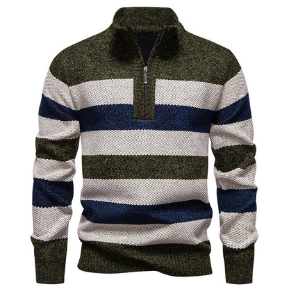 Herren Strickpullover Modern mit Kontraststreifen