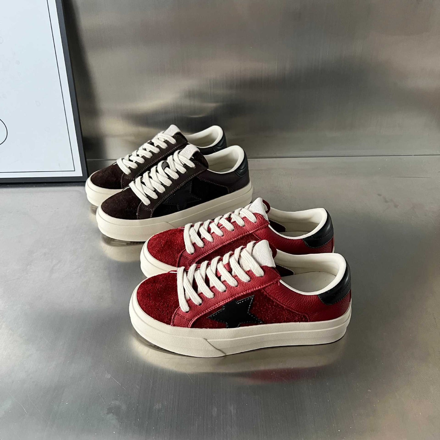 Damen Sneaker Sportlich Vegan Wildleder atmungsaktiv