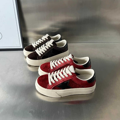 Damen Sneaker Sportlich Vegan Wildleder atmungsaktiv