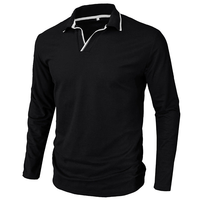 Herren Polo Langarmshirt Modern mit Stilvollem Kragen