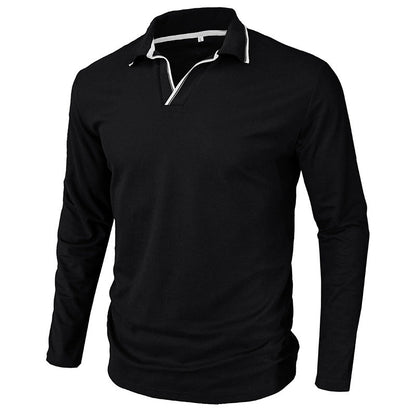 Herren Polo Langarmshirt Modern mit Stilvollem Kragen