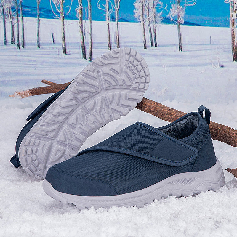 Damen Sneaker Warmfutter Schuhe Klettverschluss Winter