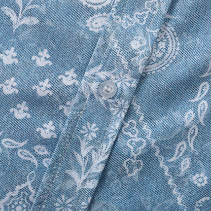 Herren Kurzarmhemd Modern Floral Leger