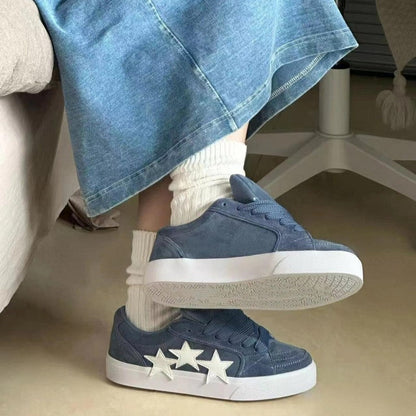 Damen Sneaker mit Sternen Applikationen Trendy Frauen Schuhe