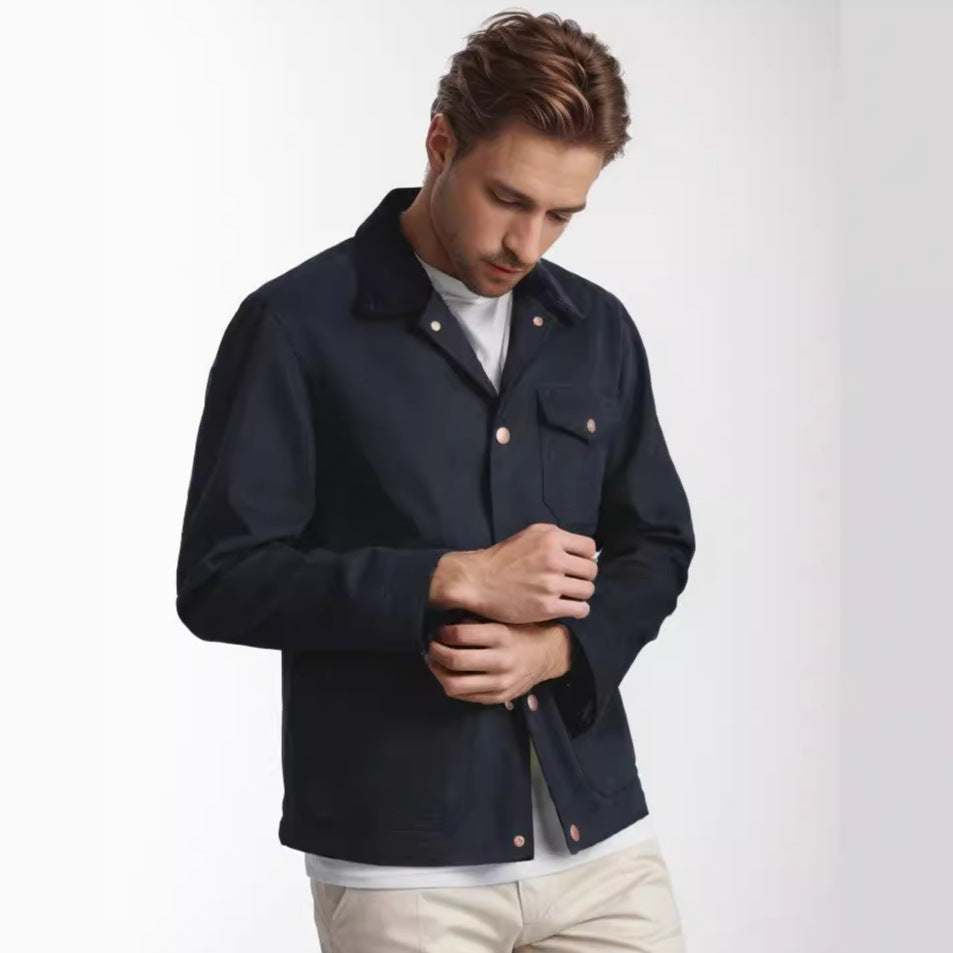 Herren Lederjacke Zeitlos mit Nieten Design