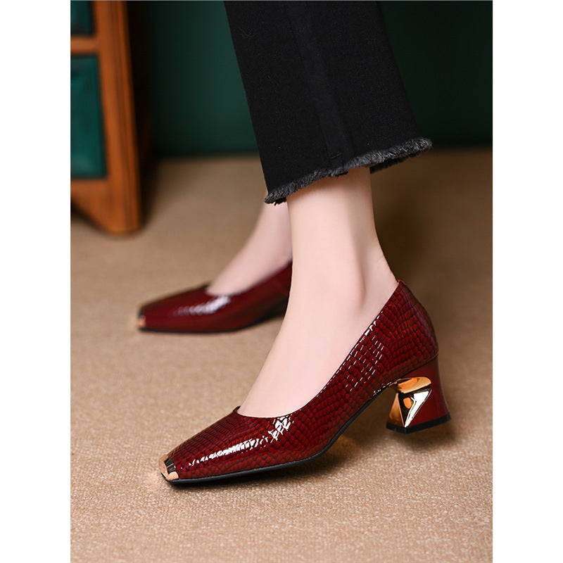 Damen Pumps Elegant Glänzend Schuhe Heidi Mode