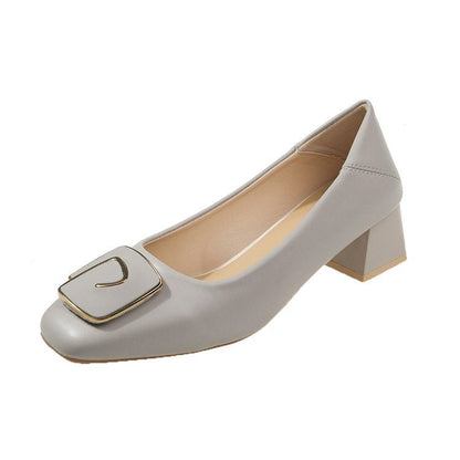 Damen Pumps Komfortabel Schnallen Detail Stilvoll