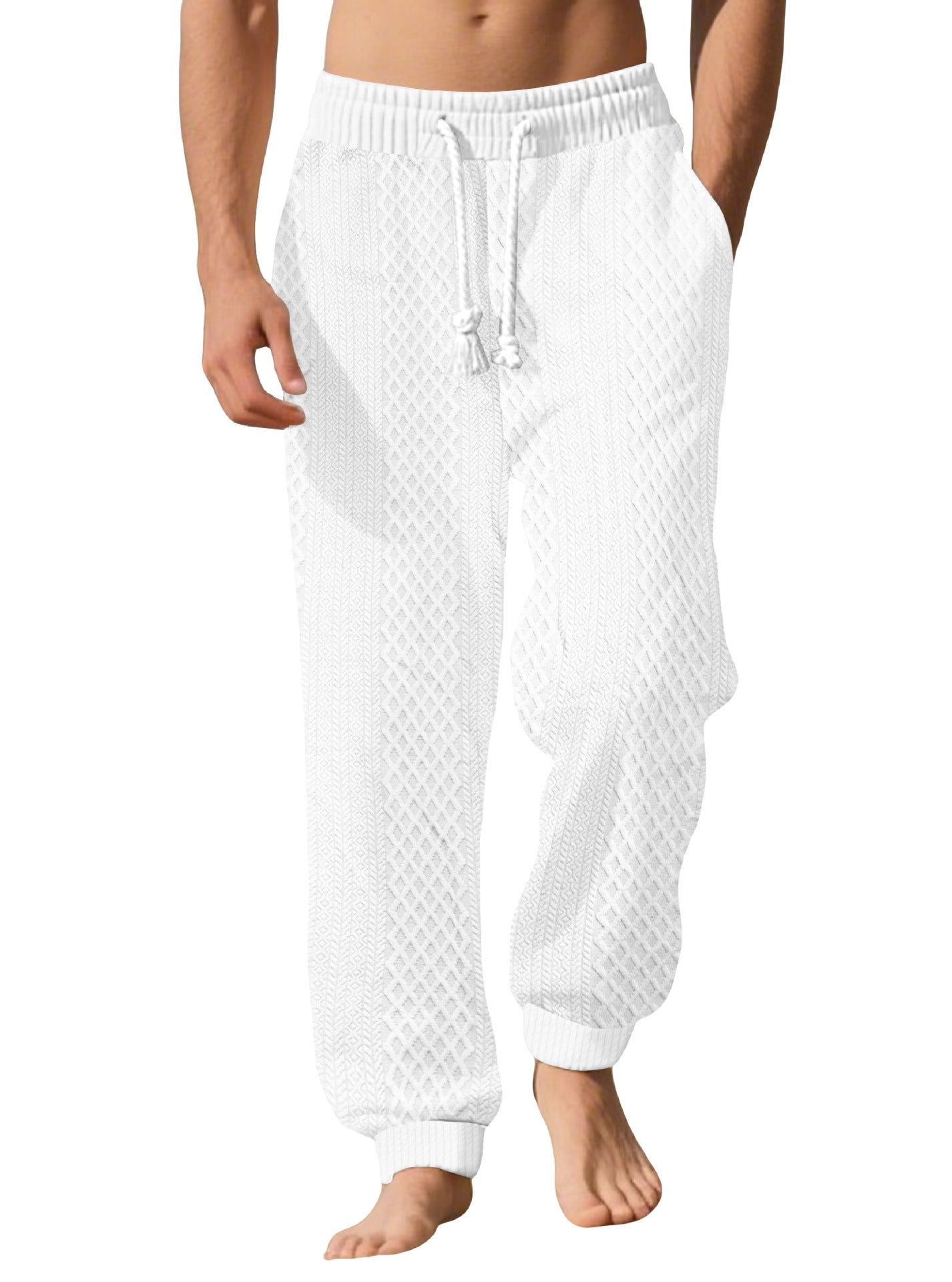 Herren Freizeithosen Bequem Kordelzug Elegant