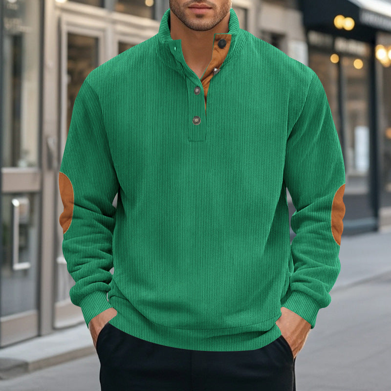 Herren Pullover Stehkragen Modern Kontrastakzent