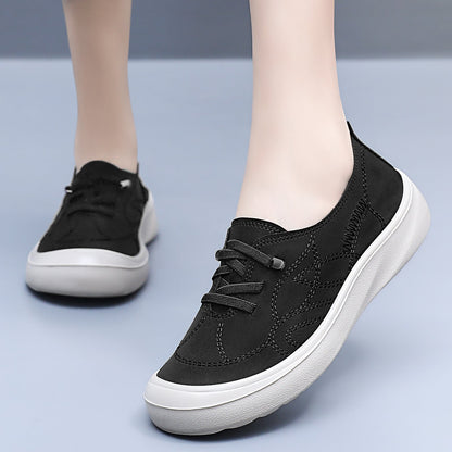 Damen Sneaker Leicht Atmungsaktiv Elastisch Schnürsenkel Sport