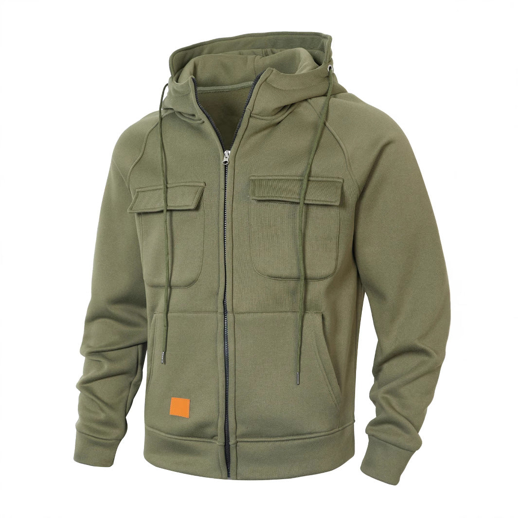 Herren Kapuzenjacke Modern mit Taschen und schmalem Schnitt