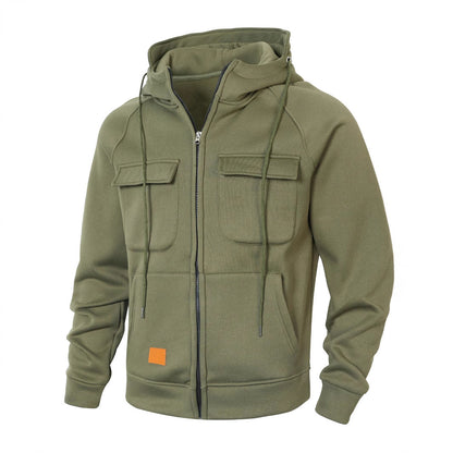 Herren Kapuzenjacke Modern mit Taschen und schmalem Schnitt