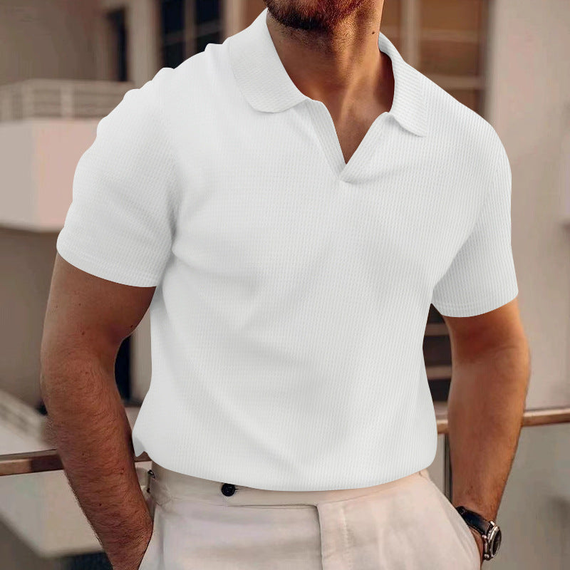 Herren Kurzarm-Shirt mit Textur Optik Berlin Style
