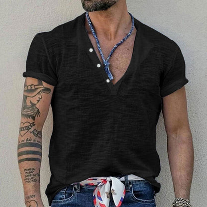 Herren Henley-Shirt Kurzarm atmungsaktiv Modern