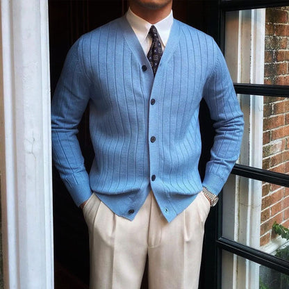 Herren Strickjacke Elegante Slimfit mit Knöpfen