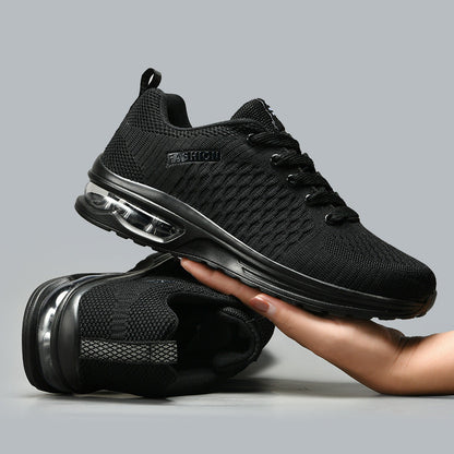Damen Sneaker atmungsaktiv bequem Laufsohle Schwarz