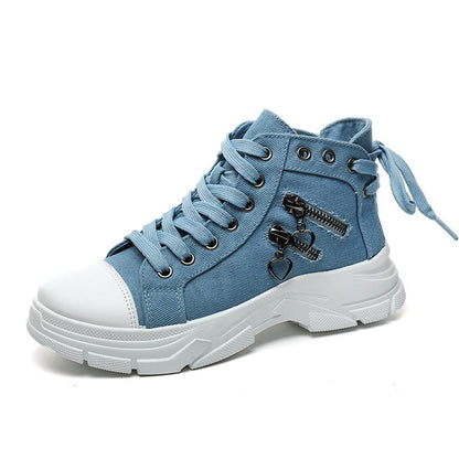 Damen Sneaker High-Top Reißverschluss Robust Sportlich