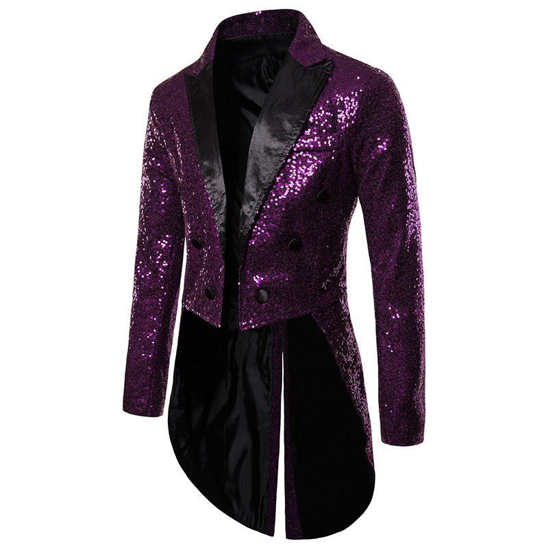 Abendblazer Herren Glitzer Effekt Schwarz Elegant
