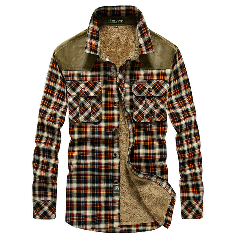 Herren Flanellhemd Kuschelig Fleece Innenfutter Praktisch