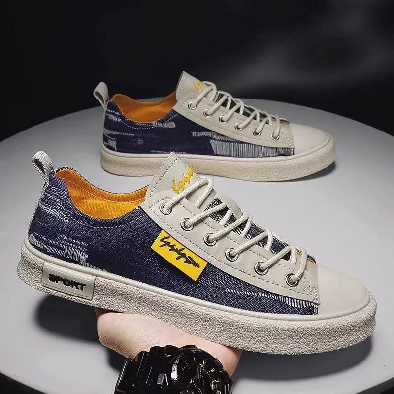 Damen Sneaker Sport Canvas atmungsaktiv Flexibles Laufsohle
