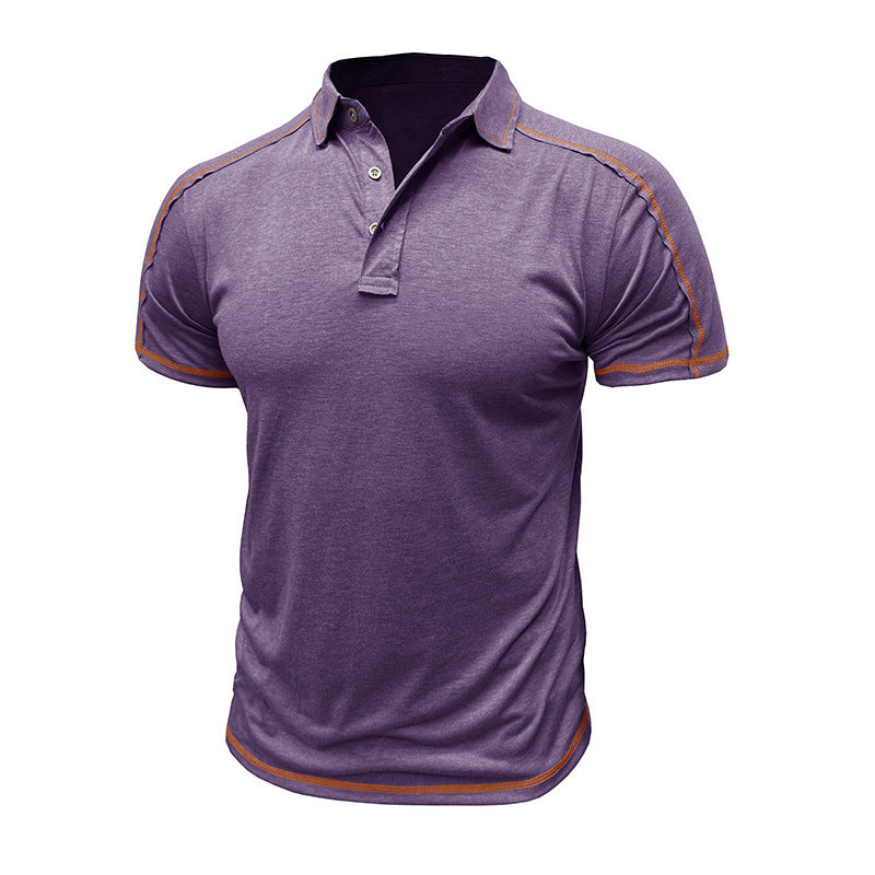 Herren Poloshirt Sportlich Kontrastnähte Modern
