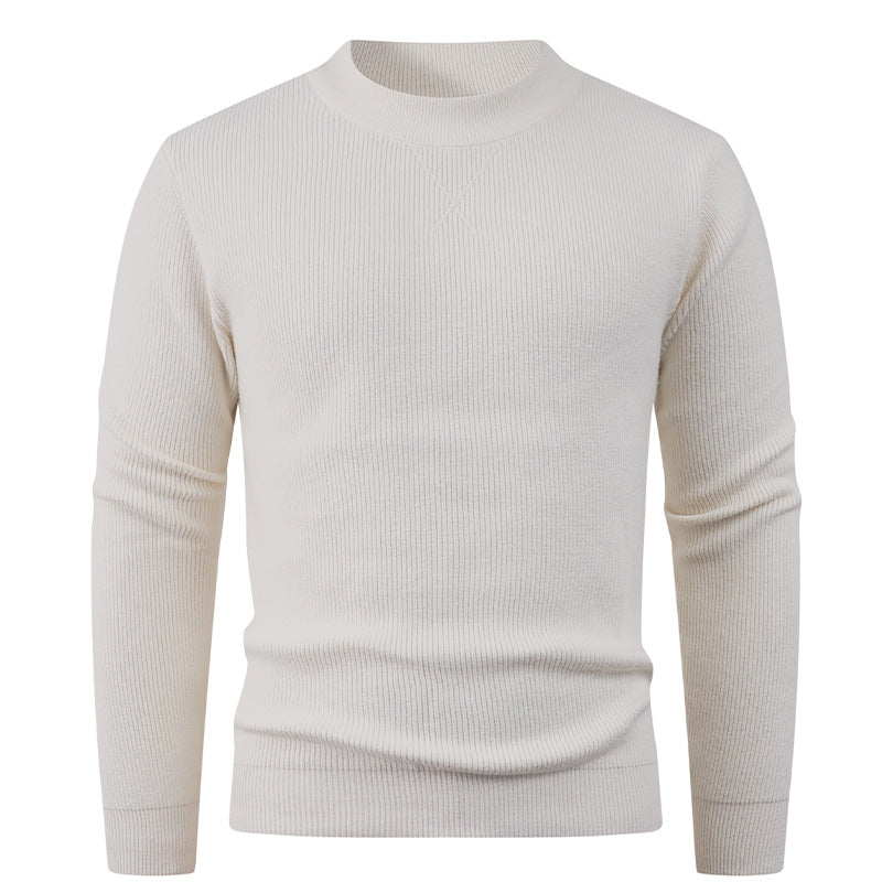 Herren Pullover Rundhals Strukturstoff Modern