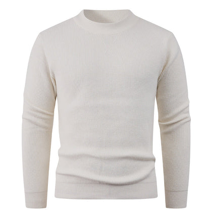 Herren Pullover Rundhals Strukturstoff Modern