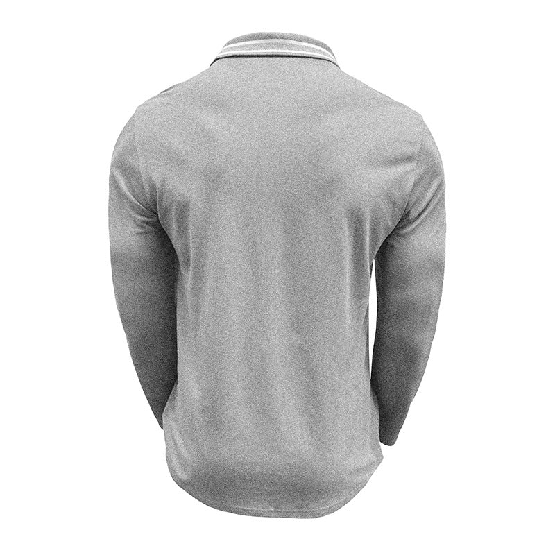 Herren Langarm Polo Modern Kontrastkragen Slimfit