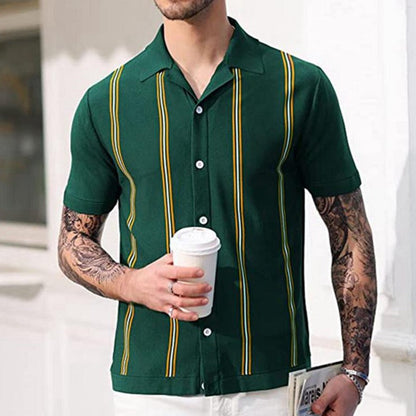 Herren Hemd Kurzarm Streifenmuster Modern Berlin Style