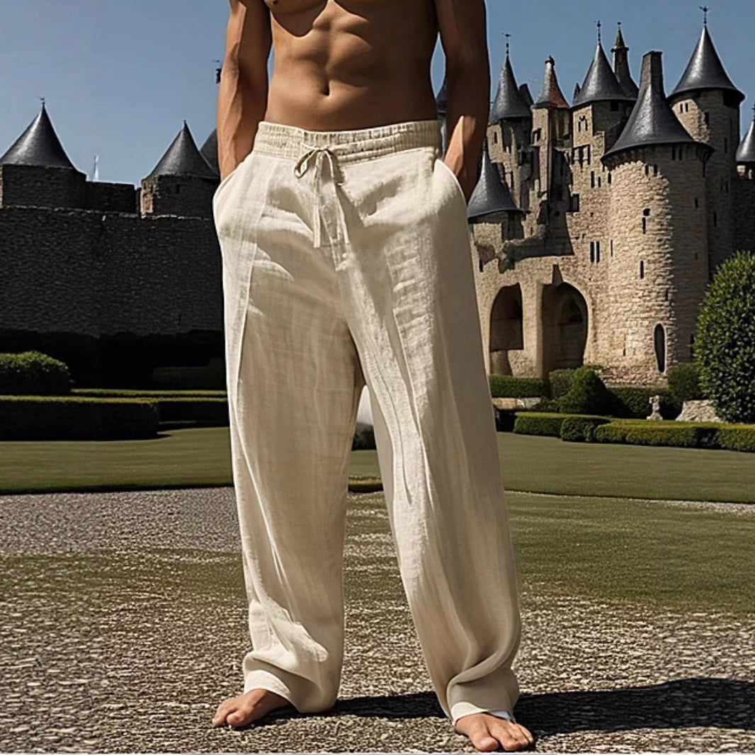 Leichte Herren Sommerhose Linen Beige