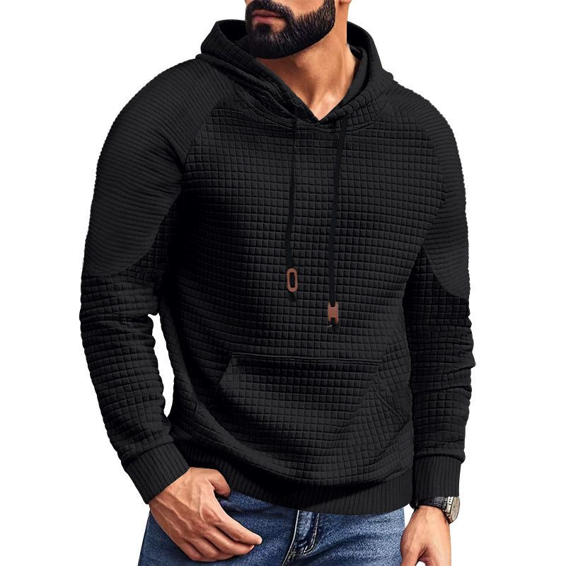 Herren Kapuzenpulli Strukturiert mit Taschen Modern