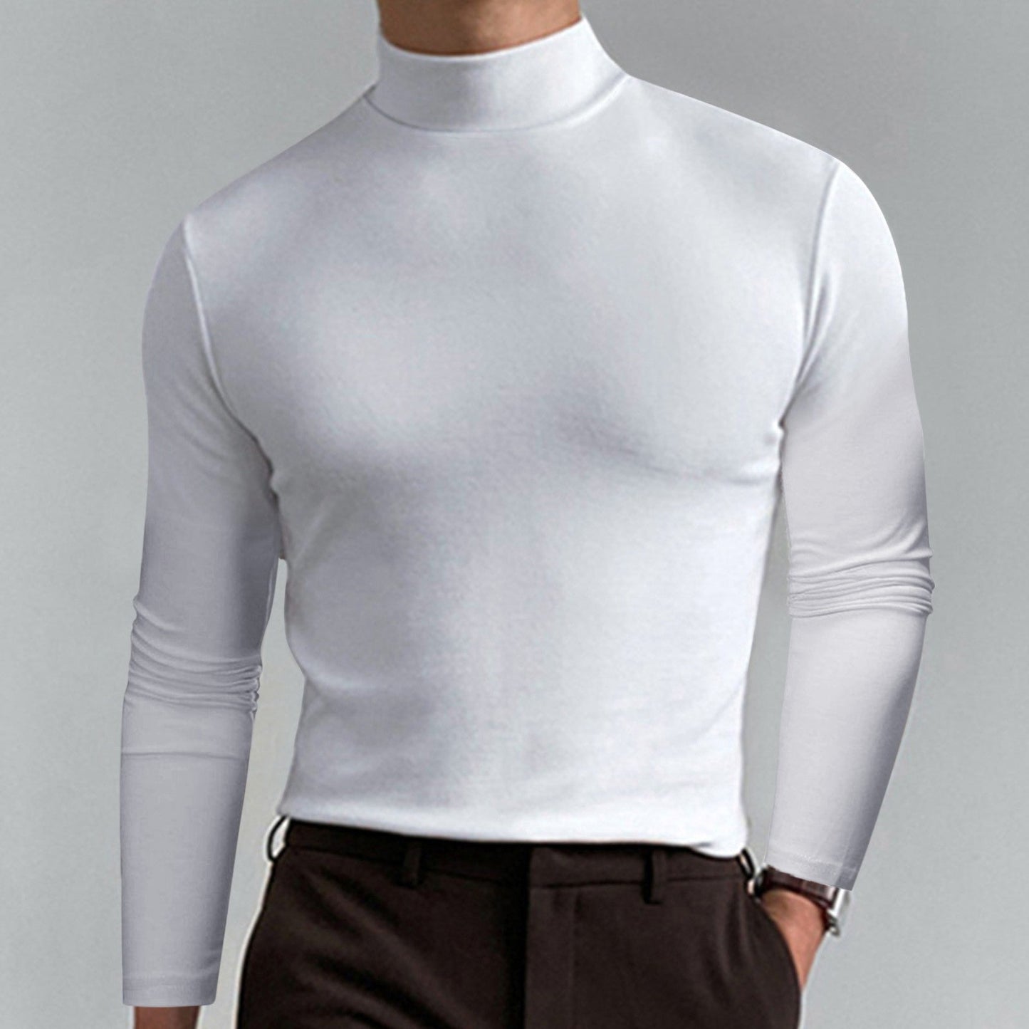 Herren T-Shirt Kurzarm Rollkragen Modern Hochwertig - BerlinGlamour
