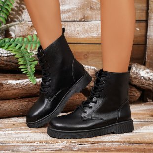 Damen Stiefel Robust Schnürstiefel Winter Warm