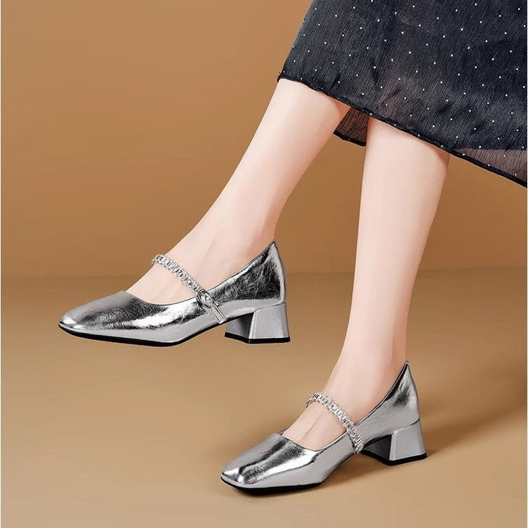 Damen Pumps Bequem Blockabsatz Elegante Schuhe