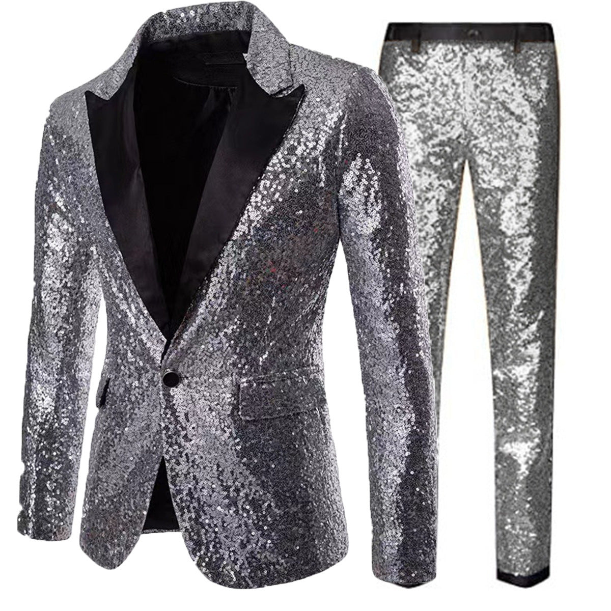 Herren Paillettenanzug Set Glitzernd Party