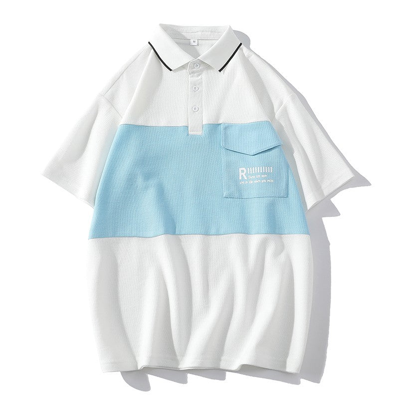 Herren Poloshirt Modern mit Brusttasche und Schriftzug